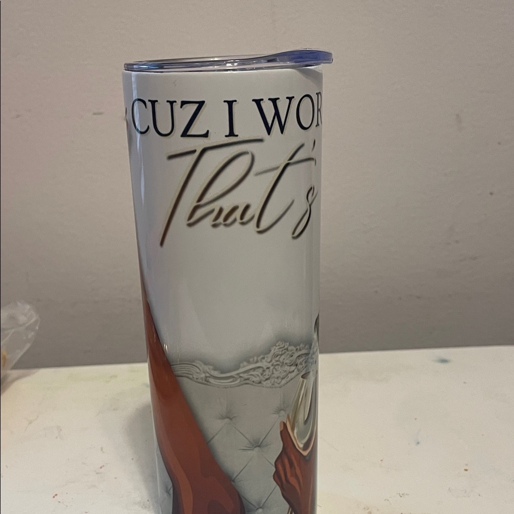 Elegant White and Brown Tumbler
